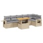 vidaXL 7-tlg. Garten-Sofagarnitur mit Kissen Beige Poly Rattan vidaXL 7-tlg. Garten-Sofagarnitur mit Kissen Beige Poly Rattan