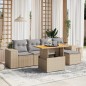 vidaXL 6-tlg. Garten-Sofagarnitur mit Kissen Beige Poly Rattan vidaXL 6-tlg. Garten-Sofagarnitur mit Kissen Beige Poly Rattan