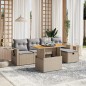vidaXL 6-tlg. Garten-Sofagarnitur mit Kissen Beige Poly Rattan vidaXL 6-tlg. Garten-Sofagarnitur mit Kissen Beige Poly Rattan