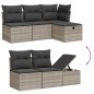 vidaXL 6-tlg. Garten-Sofagarnitur mit Kissen Hellgrau Poly Rattan vidaXL 6-tlg. Garten-Sofagarnitur mit Kissen Hellgrau Poly Rattan