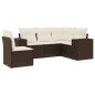 vidaXL 5-tlg. Garten-Sofagarnitur mit Kissen Braun Poly Rattan vidaXL 5-tlg. Garten-Sofagarnitur mit Kissen Braun Poly Rattan