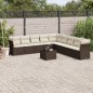 vidaXL 10-tlg. Garten-Sofagarnitur mit Kissen Braun Poly Rattan vidaXL 10-tlg. Garten-Sofagarnitur mit Kissen Braun Poly Rattan