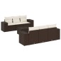 vidaXL 7-tlg. Garten-Sofagarnitur mit Kissen Braun Poly Rattan vidaXL 7-tlg. Garten-Sofagarnitur mit Kissen Braun Poly Rattan