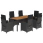 vidaXL 7-tlg. Garten-Essgruppe mit Kissen Schwarz Poly Rattan vidaXL 7-tlg. Garten-Essgruppe mit Kissen Schwarz Poly Rattan