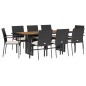vidaXL 9-tlg. Garten-Essgruppe mit Kissen Schwarz Poly Rattan vidaXL 9-tlg. Garten-Essgruppe mit Kissen Schwarz Poly Rattan