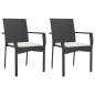 vidaXL 9-tlg. Garten-Essgruppe mit Kissen Schwarz Poly Rattan vidaXL 9-tlg. Garten-Essgruppe mit Kissen Schwarz Poly Rattan