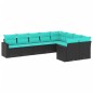 vidaXL 9-tlg. Garten-Sofagarnitur mit Kissen Schwarz Poly Rattan vidaXL 9-tlg. Garten-Sofagarnitur mit Kissen Schwarz Poly Rattan