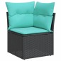 vidaXL 9-tlg. Garten-Sofagarnitur mit Kissen Schwarz Poly Rattan vidaXL 9-tlg. Garten-Sofagarnitur mit Kissen Schwarz Poly Rattan