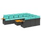 vidaXL 11-tlg. Garten-Sofagarnitur mit Kissen Schwarz Poly Rattan vidaXL 11-tlg. Garten-Sofagarnitur mit Kissen Schwarz Poly Rattan