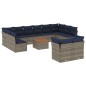 vidaXL 13-tlg. Garten-Sofagarnitur mit Kissen Grau Poly Rattan vidaXL 13-tlg. Garten-Sofagarnitur mit Kissen Grau Poly Rattan