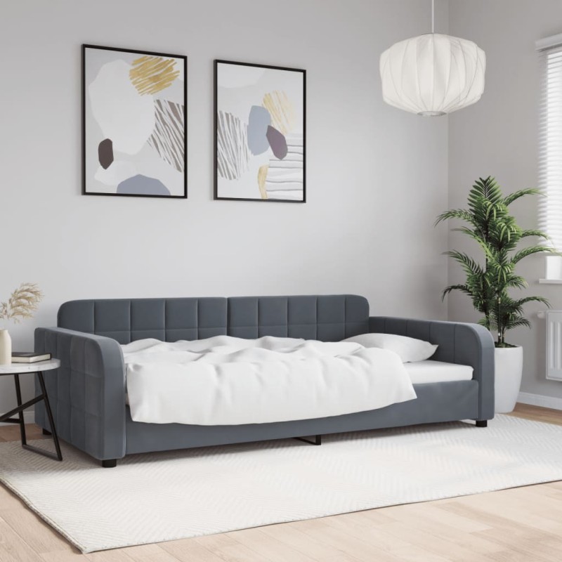 vidaXL Tagesbett Dunkelgrau 100x200 cm Samt vidaXL Tagesbett Dunkelgrau 100x200 cm Samt