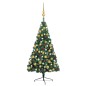 Künstlicher Halber Weihnachtsbaum mit LEDs & Kugeln Grün 150 cm Künstlicher Halber Weihnachtsbaum mit LEDs & Kugeln Grün 150 cm