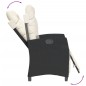 vidaXL 9-tlg. Garten-Essgruppe mit Kissen Schwarz Poly Rattan
