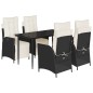 vidaXL 5-tlg. Garten-Essgruppe mit Kissen Schwarz Poly Rattan vidaXL 5-tlg. Garten-Essgruppe mit Kissen Schwarz Poly Rattan