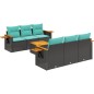 vidaXL 7-tlg. Garten-Sofagarnitur mit Kissen Schwarz Poly Rattan vidaXL 7-tlg. Garten-Sofagarnitur mit Kissen Schwarz Poly Rattan