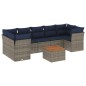 vidaXL 8-tlg. Garten-Sofagarnitur mit Kissen Grau Poly Rattan vidaXL 8-tlg. Garten-Sofagarnitur mit Kissen Grau Poly Rattan