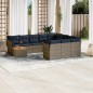 vidaXL 11-tlg. Garten-Sofagarnitur mit Kissen Grau Poly Rattan vidaXL 11-tlg. Garten-Sofagarnitur mit Kissen Grau Poly Rattan