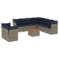 vidaXL 11-tlg. Garten-Sofagarnitur mit Kissen Grau Poly Rattan vidaXL 11-tlg. Garten-Sofagarnitur mit Kissen Grau Poly Rattan