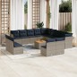 vidaXL 14-tlg. Garten-Sofagarnitur mit Kissen Grau Poly Rattan vidaXL 14-tlg. Garten-Sofagarnitur mit Kissen Grau Poly Rattan