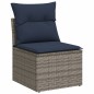 vidaXL 14-tlg. Garten-Sofagarnitur mit Kissen Grau Poly Rattan vidaXL 14-tlg. Garten-Sofagarnitur mit Kissen Grau Poly Rattan