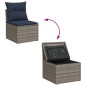 vidaXL 14-tlg. Garten-Sofagarnitur mit Kissen Grau Poly Rattan vidaXL 14-tlg. Garten-Sofagarnitur mit Kissen Grau Poly Rattan