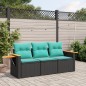 vidaXL 3-tlg. Garten-Sofagarnitur mit Kissen Schwarz Poly Rattan vidaXL 3-tlg. Garten-Sofagarnitur mit Kissen Schwarz Poly Rattan