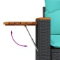 vidaXL 3-tlg. Garten-Sofagarnitur mit Kissen Schwarz Poly Rattan vidaXL 3-tlg. Garten-Sofagarnitur mit Kissen Schwarz Poly Rattan