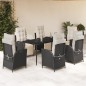 vidaXL 7-tlg. Garten-Essgruppe mit Kissen Schwarz Poly Rattan vidaXL 7-tlg. Garten-Essgruppe mit Kissen Schwarz Poly Rattan