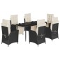 vidaXL 7-tlg. Garten-Essgruppe mit Kissen Schwarz Poly Rattan vidaXL 7-tlg. Garten-Essgruppe mit Kissen Schwarz Poly Rattan