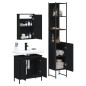 vidaXL 3-tlg. Badmöbel-Set Schwarz Holzwerkstoff vidaXL 3-tlg. Badmöbel-Set Schwarz Holzwerkstoff