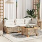 vidaXL Garten-Ecksofa mit Kissen Beige Poly Rattan vidaXL Garten-Ecksofa mit Kissen Beige Poly Rattan