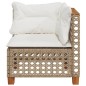 vidaXL Garten-Ecksofa mit Kissen Beige Poly Rattan vidaXL Garten-Ecksofa mit Kissen Beige Poly Rattan