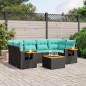 vidaXL 7-tlg. Garten-Sofagarnitur mit Kissen Schwarz Poly Rattan vidaXL 7-tlg. Garten-Sofagarnitur mit Kissen Schwarz Poly Rattan