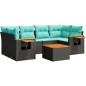 vidaXL 7-tlg. Garten-Sofagarnitur mit Kissen Schwarz Poly Rattan vidaXL 7-tlg. Garten-Sofagarnitur mit Kissen Schwarz Poly Rattan
