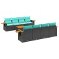 vidaXL 9-tlg. Garten-Sofagarnitur mit Kissen Schwarz Poly Rattan vidaXL 9-tlg. Garten-Sofagarnitur mit Kissen Schwarz Poly Rattan