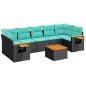 vidaXL 8-tlg. Garten-Sofagarnitur mit Kissen Schwarz Poly Rattan vidaXL 8-tlg. Garten-Sofagarnitur mit Kissen Schwarz Poly Rattan