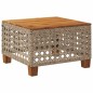 vidaXL Gartentisch Beige 55x55x36 cm Poly Rattan Akazienholz vidaXL Gartentisch Beige 55x55x36 cm Poly Rattan Akazienholz