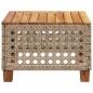 vidaXL Gartentisch Beige 55x55x36 cm Poly Rattan Akazienholz vidaXL Gartentisch Beige 55x55x36 cm Poly Rattan Akazienholz