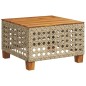 vidaXL Gartentisch Beige 55x55x36 cm Poly Rattan Akazienholz vidaXL Gartentisch Beige 55x55x36 cm Poly Rattan Akazienholz