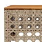 vidaXL Gartentisch Beige 55x55x36 cm Poly Rattan Akazienholz vidaXL Gartentisch Beige 55x55x36 cm Poly Rattan Akazienholz