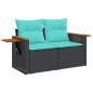 vidaXL 5-tlg. Garten-Sofagarnitur mit Kissen Schwarz Poly Rattan vidaXL 5-tlg. Garten-Sofagarnitur mit Kissen Schwarz Poly Rattan