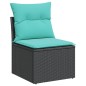 vidaXL 5-tlg. Garten-Sofagarnitur mit Kissen Schwarz Poly Rattan vidaXL 5-tlg. Garten-Sofagarnitur mit Kissen Schwarz Poly Rattan