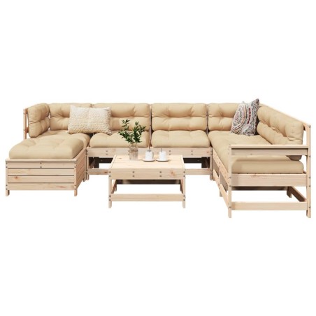 vidaXL 8-tlg. Garten-Sofagarnitur Massivholz Kiefer