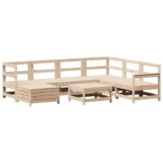 vidaXL 8-tlg. Garten-Sofagarnitur Massivholz Kiefer