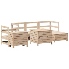 vidaXL 7-tlg. Garten-Sofagarnitur Massivholz Kiefer