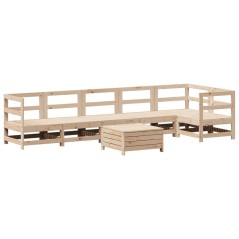 vidaXL 7-tlg. Garten-Sofagarnitur Massivholz Kiefer