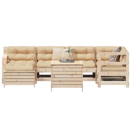 vidaXL 7-tlg. Garten-Sofagarnitur Massivholz Kiefer