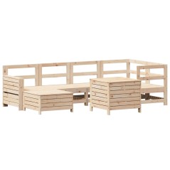 vidaXL 7-tlg. Garten-Sofagarnitur Massivholz Kiefer