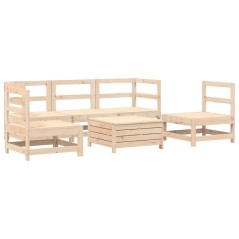 vidaXL 6-tlg. Garten-Sofagarnitur Massivholz Kiefer
