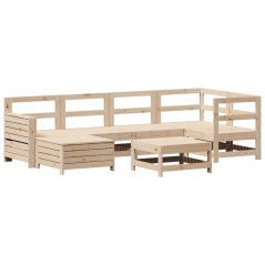 vidaXL 7-tlg. Garten-Sofagarnitur Massivholz Kiefer